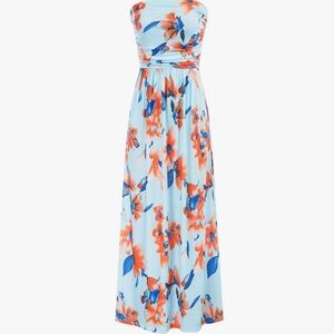 Strapless Floral Maxi Dress